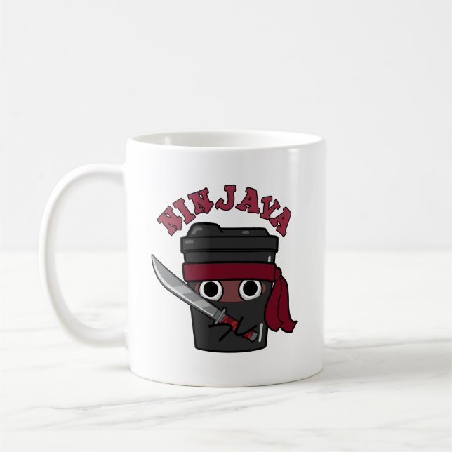 Ninjava Funny Ninja Java Coffee Pun  Coffee Mug (Left)