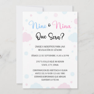 Nino o Nina Gender Reveal Invitation