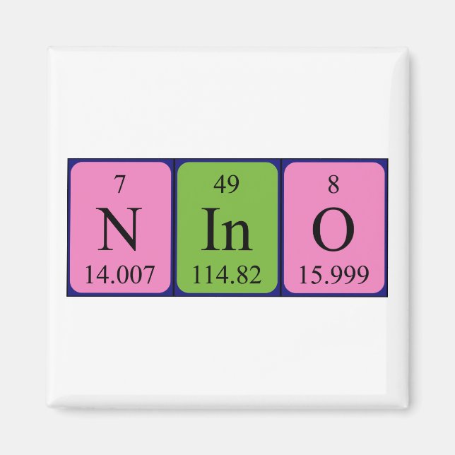 Nino periodic table name magnet (Front)