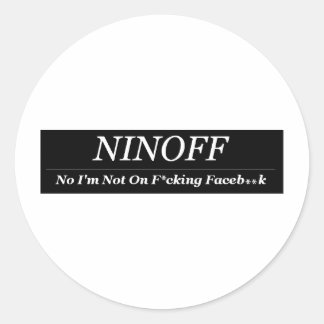NINOFF | Anti Facebook | Hate | Facebook Shirt Classic Round Sticker