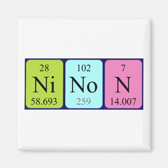 Ninon periodic table name magnet (Front)