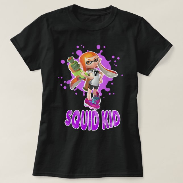 Nintendo Splatoon Squid Kid Pink Splat Graphic T S T-Shirt (Design Front)
