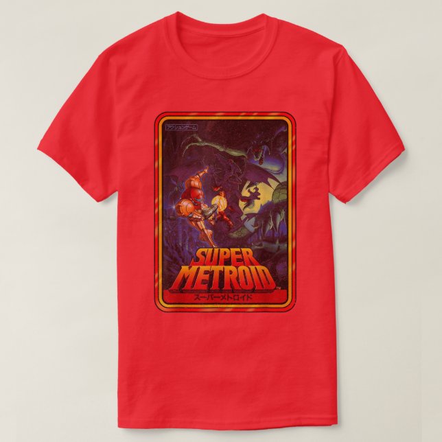 Nintendo Super Metroid Kanji Poster Style Graphic7 T-Shirt (Design Front)