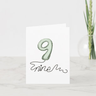 Ninth birthday balloon card
