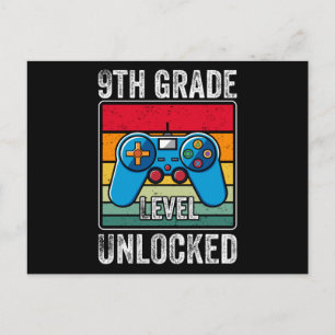 Ninth Grade Level Unlocked Video Game Student Gift Postcard
