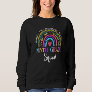 Ninth Grade Rainbow Leopard Teacher Kid Team 9th G Sweatshirt