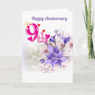 Ninth Wedding Anniversary Card