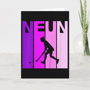 Ninunter 9 Birthday Field Hockey Game Hockey Girl Card
