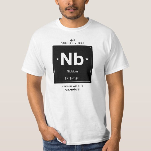 Niobium Chemical Element t-shirt vintage badge (Front)