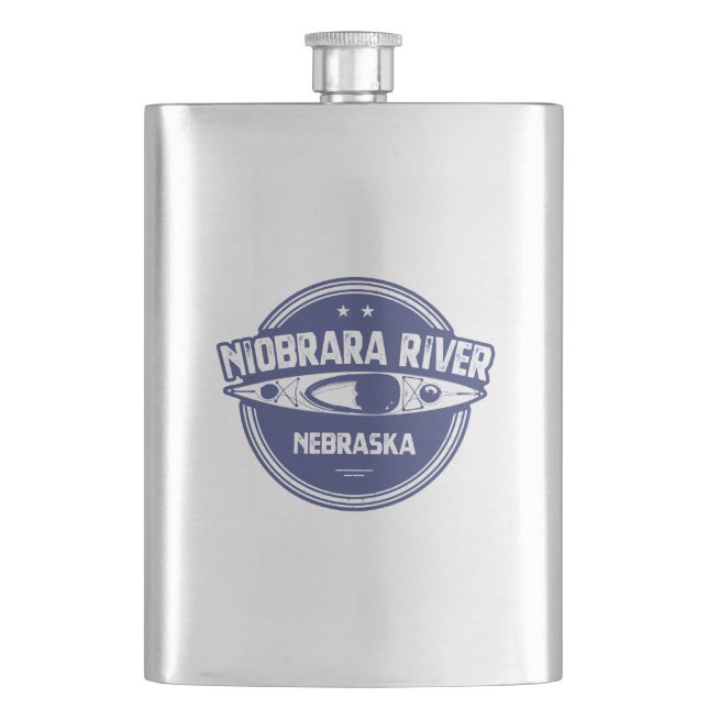 Niobrara River Nebraska Kayaking Hip Flask (Front)