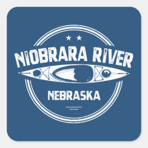 Niobrara River Nebraska Kayaking Square Sticker