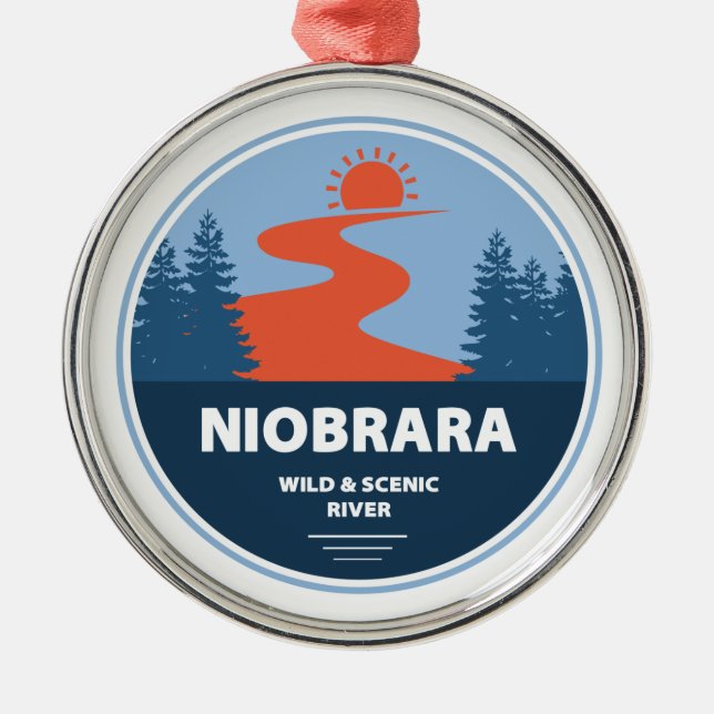 Niobrara Wild And Scenic River Nebraska Metal Tree Decoration (Front)