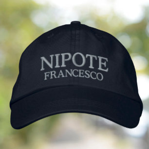 Nipote (nephew or grandson) personalised embroidered hat