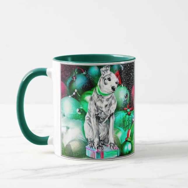 Nipper, The RCA Dog Christmas Mug (Left)