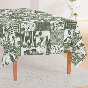Nippon Cheater Quilt Olive Sage Green White Tablecloth