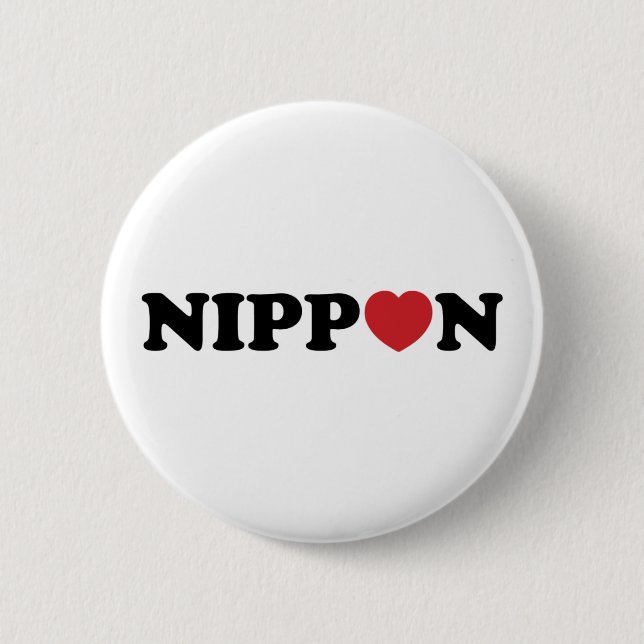 Nippon Love Heart 6 Cm Round Badge (Front)