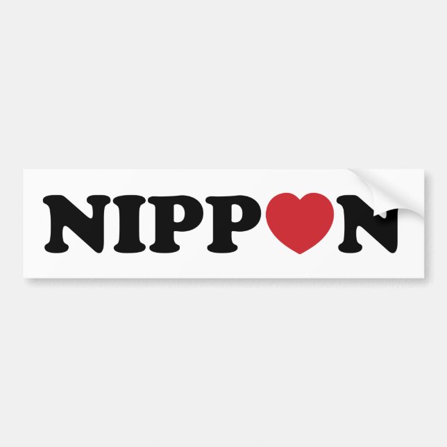 Nippon Love Heart Bumper Sticker (Front)