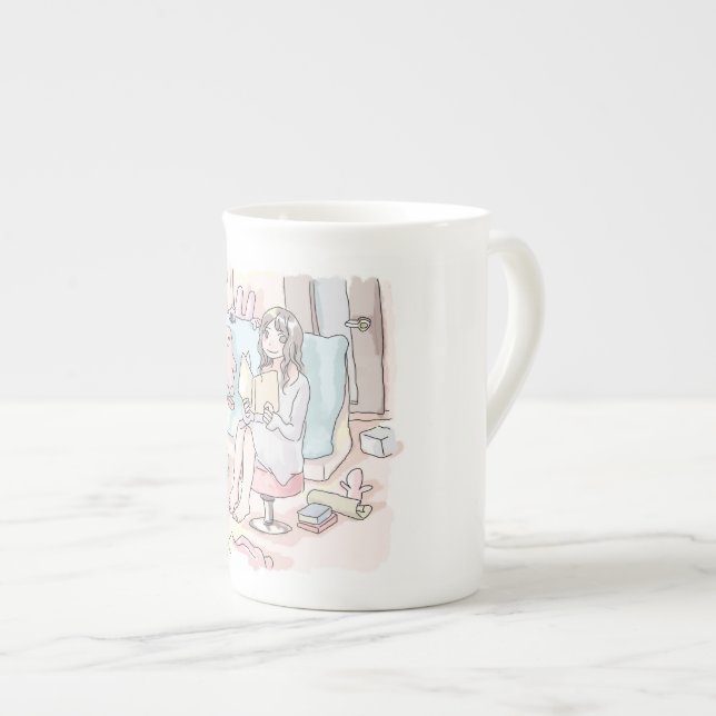 Nirakujiku Bone China Mug (Front Right)