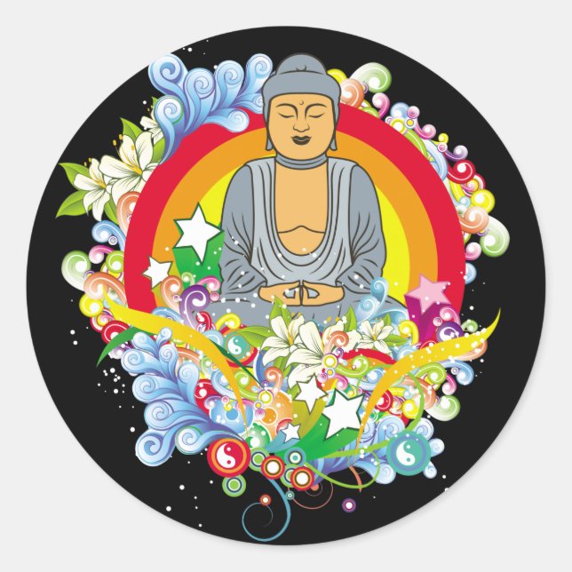 Nirvana Buddha Classic Round Sticker (Front)