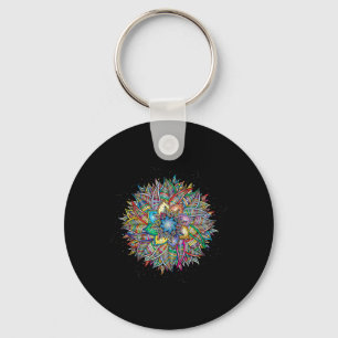Nirvana Mandala Geometry Sacred Fractal Art Yoga M Key Ring
