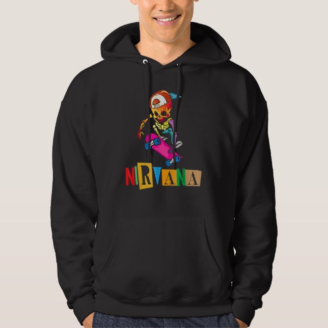 Nirvana Skateboard Skelton Hoodie (Front)