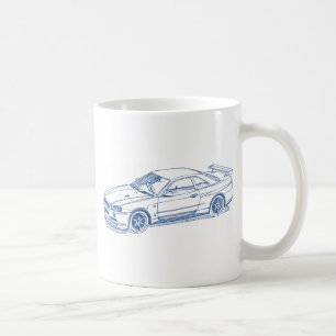 Nis Skyline GTR R34 2000 sketch Coffee Mug