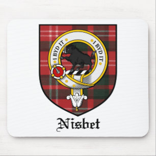 Nisbet Clan Crest Badge Tartan Mouse Pad