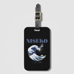 Niseko Free Rider, Vintage Japanese ArtLuggage Tag