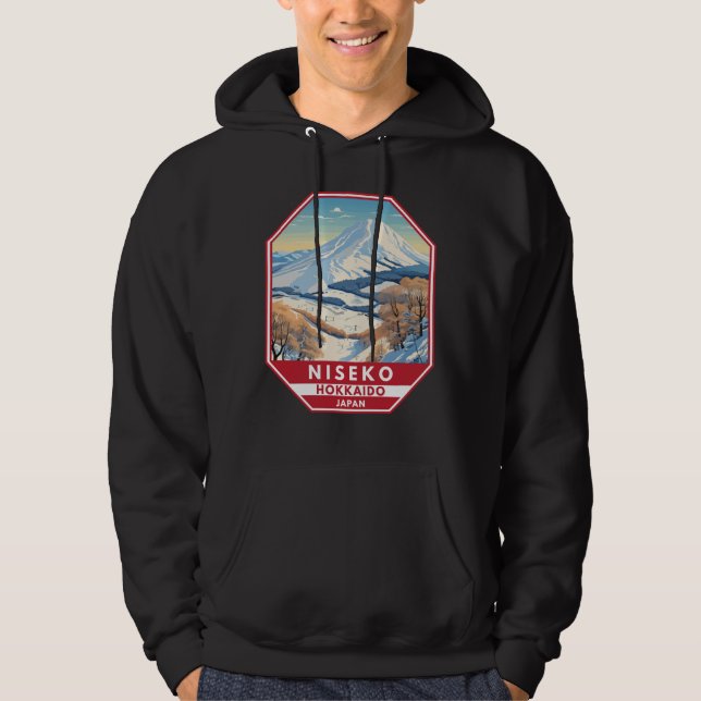 Niseko Hokkaido Japan Winter Travel Art Vintage Hoodie (Front)