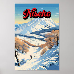 Niseko Hokkaido Japan Winter Travel Art Vintage Poster