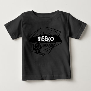 Niseko Japan black ski logo art baby outfit T-Shirt