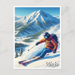 Niseko Japan Hokkaido Skier Skiing Postcard