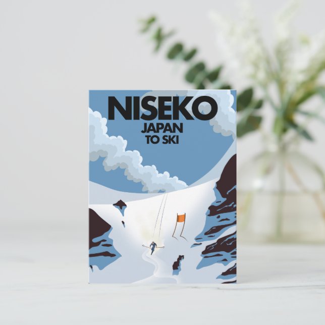 Niseko Japan ski print Postcard (Standing Front)