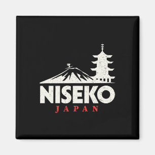 Niseko Japan Ski Resort Retro Skiing Snowboarding Magnet