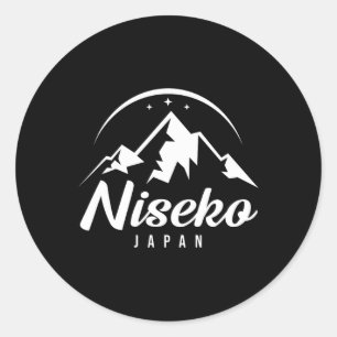 Niseko Japan Ski Resort Skiing Snowboarding Classic Round Sticker