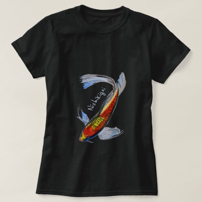 Nishikigoi word for Koi Japanese carp art T-Shirt (Design Front)