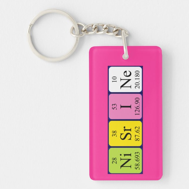 Nisrine periodic table name keyring (Front)