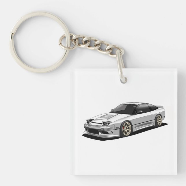 nissan 240sx hand drawn artwork  key ring (Front)