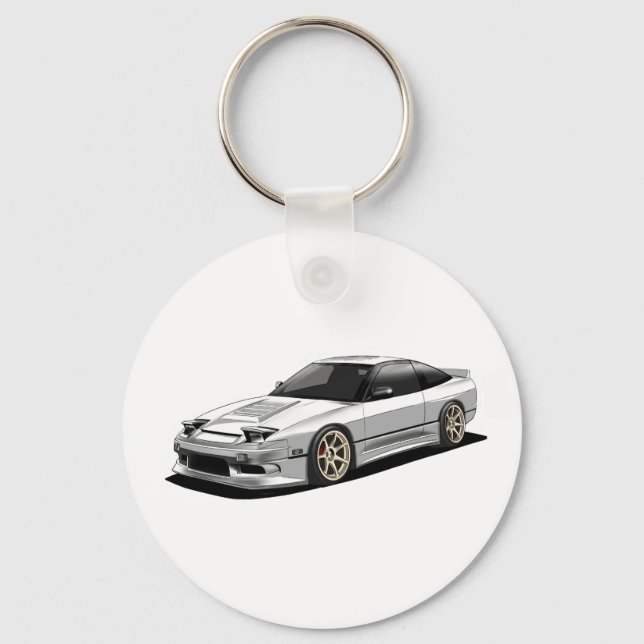 nissan 240sx hand drawn artwork  key ring (Front)