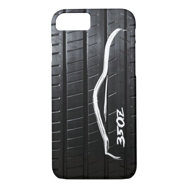 Nissan 350Z brushstroke with Tire Tread Case-Mate iPhone Case (Back)