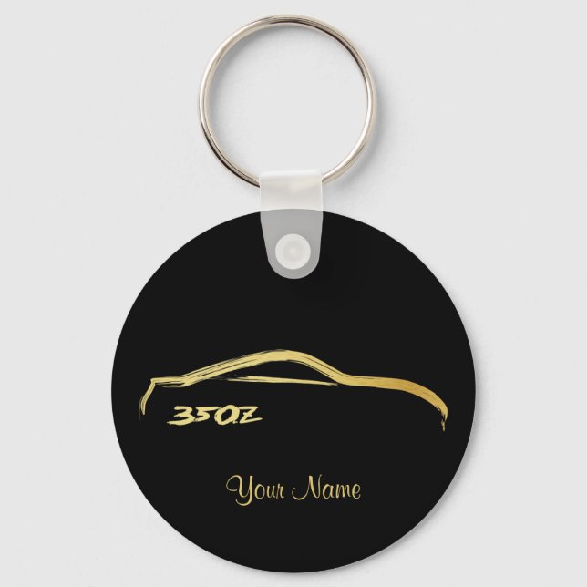 Nissan 350Z Gold Brush stroke Logo Key Ring (Front)