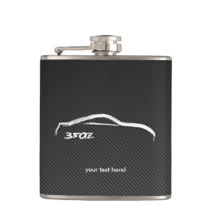 Nissan 350Z on faux carbon fibre Hip Flask