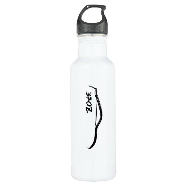 Nissan 370Z Black Silhouette Logo 710 Ml Water Bottle (Front)