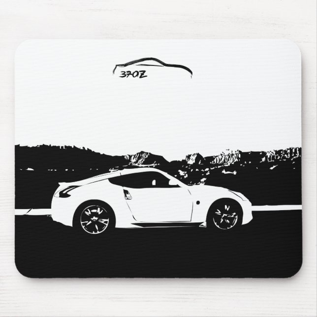 Nissan 370z Mousepad with Black Brush Stroke logo (Front)