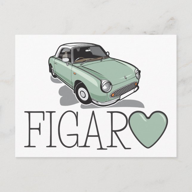 Nissan Figaro Emerald Green Postcard (Front)