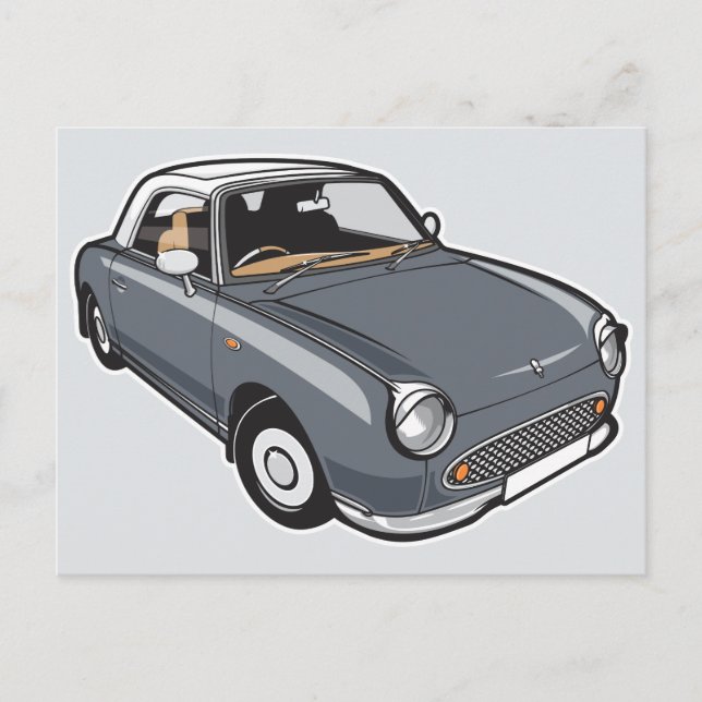 Nissan Figaro Lapiz Grey Postcard (Front)