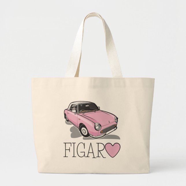 Nissan Figaro Pink Large Tote Bag (Front)