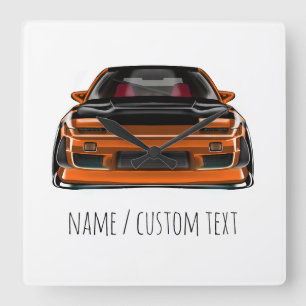 Nissan Silvia S-Chassis 240sx drift spec lowered Square Wall Clock