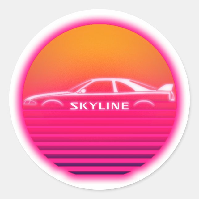 Nissan Skyline Graphic Classic Round Sticker (Front)