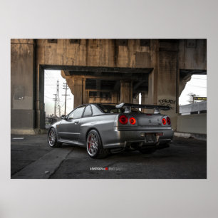 Nissan Skyline GT-R R34 in Downtown Los Angeles Poster